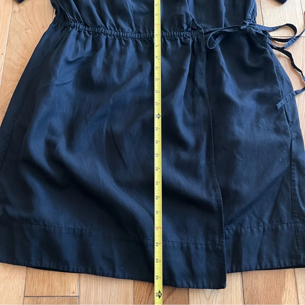 COS Womens Short Sleeve V Neck Wrap Dress Lyocell Linen Blend Size Small - Picture 9 of 10